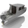 24 Foot (7.45 meters) Aluminum Utility Skiff Plans with Pilot House