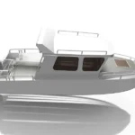 24 Foot (7.45 meters) Aluminum Utility Skiff Plans with Pilot House