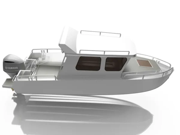 24 Foot (7.45 meters) Aluminum Utility Skiff Plans with Pilot House